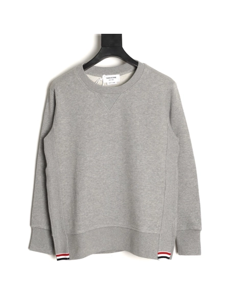 Thom Browne crew neck sweatshirt with webbing hem,Thom Browne Sweatshirt,Sweatshirt,APPAREL
