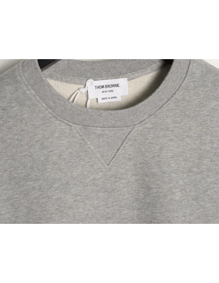 Thom Browne crew neck sweatshirt with webbing hem,Thom Browne Sweatshirt,Sweatshirt,APPAREL