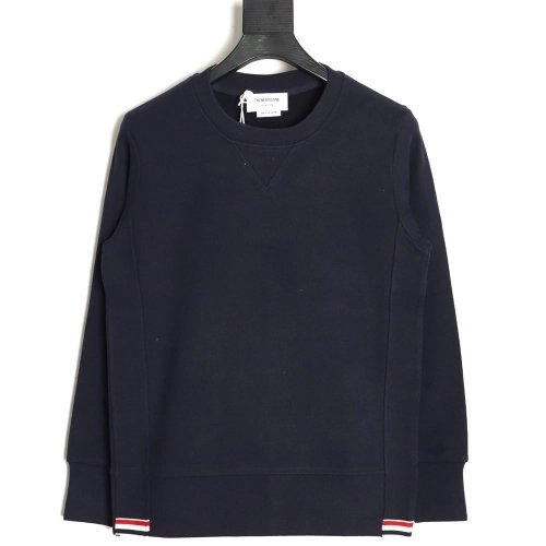 Thom Browne crew neck sweatshirt with webbing hem,Thom Browne Sweatshirt,Sweatshirt,APPAREL