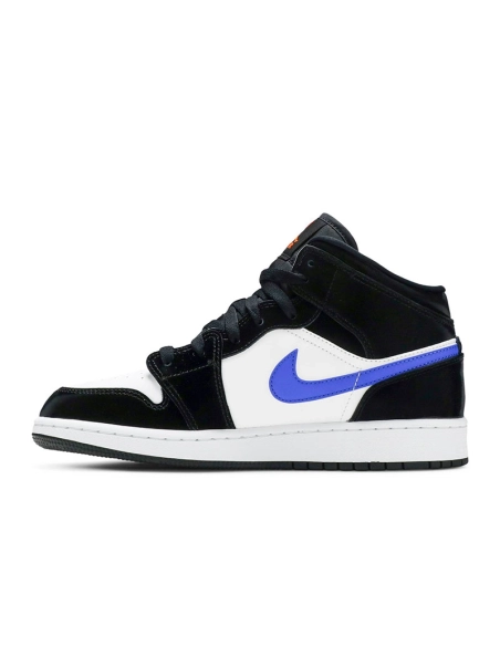 AIR JORDAN 1 MID GS BLACK RACER BLUE 554725 084,AIR JORDAN 1 MID,Air Jordan