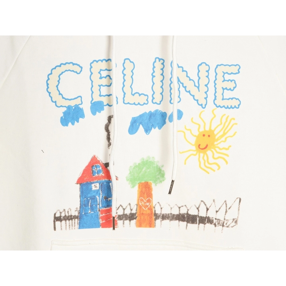 Celine Graffiti Painting New Flower Hoodie,Celine Hoodie,Hoodie,APPAREL