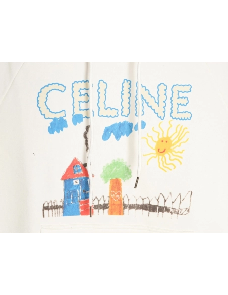 Celine Graffiti Painting New Flower Hoodie,Celine Hoodie,Hoodie,APPAREL
