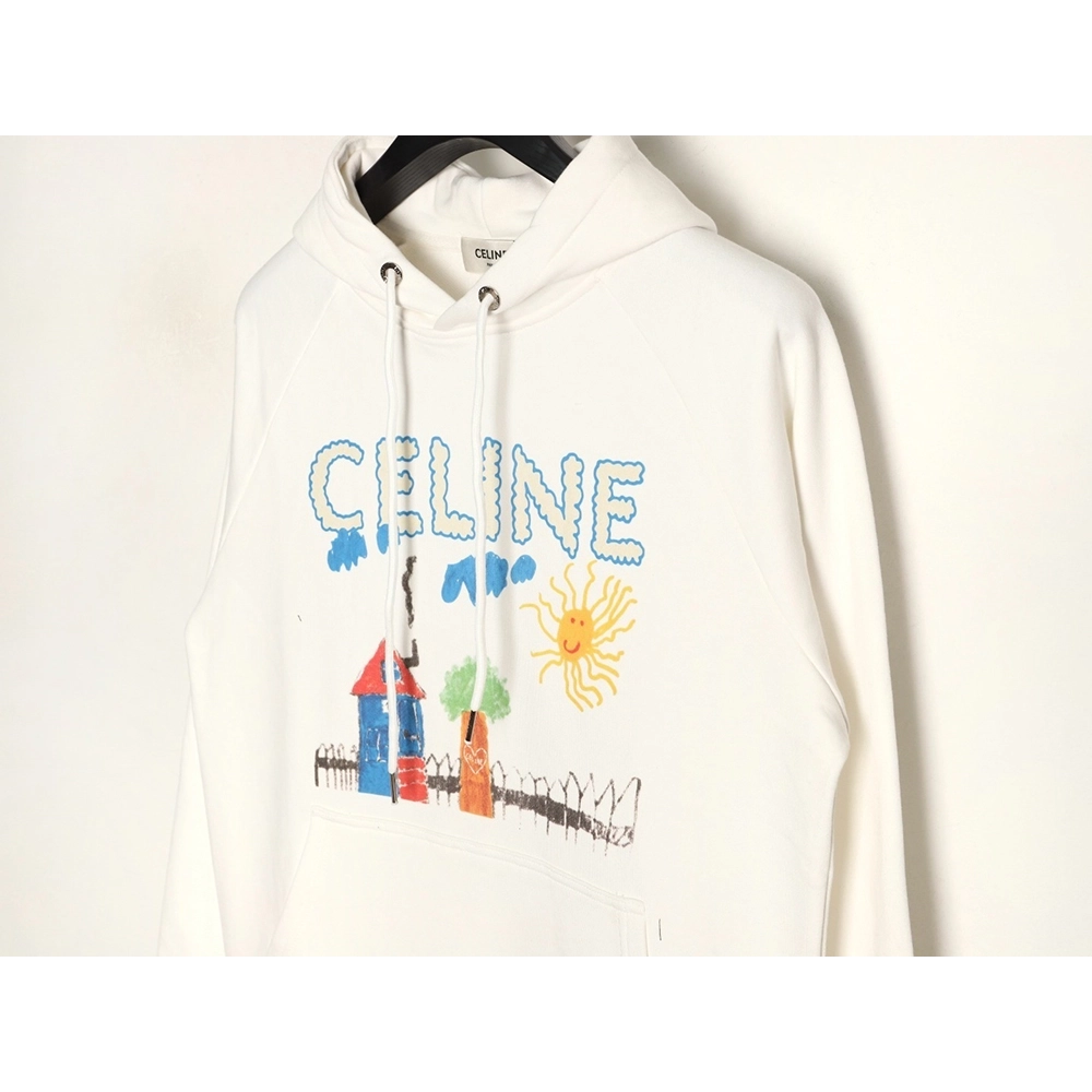 Celine Graffiti Painting New Flower Hoodie,Celine Hoodie,Hoodie,APPAREL