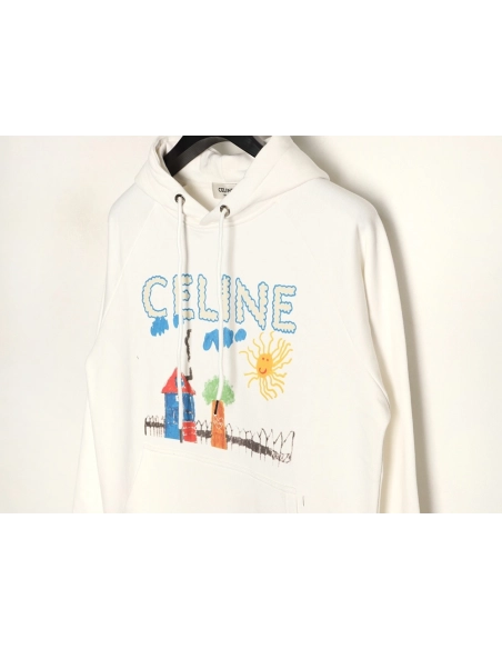 Celine Graffiti Painting New Flower Hoodie,Celine Hoodie,Hoodie,APPAREL