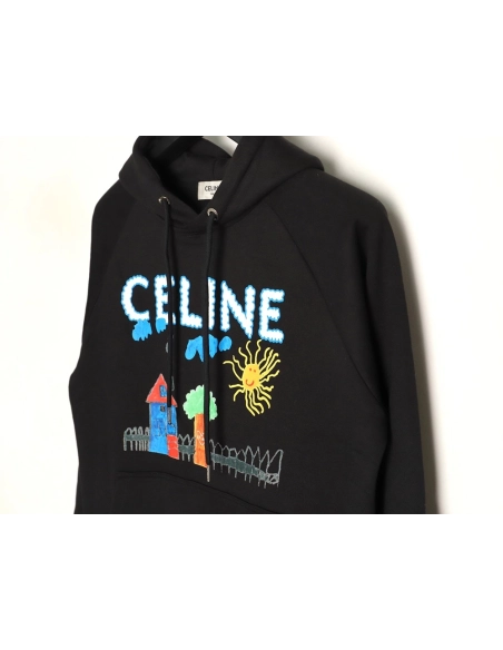 Celine Graffiti Painting New Flower Hoodie,Celine Hoodie,Hoodie,APPAREL