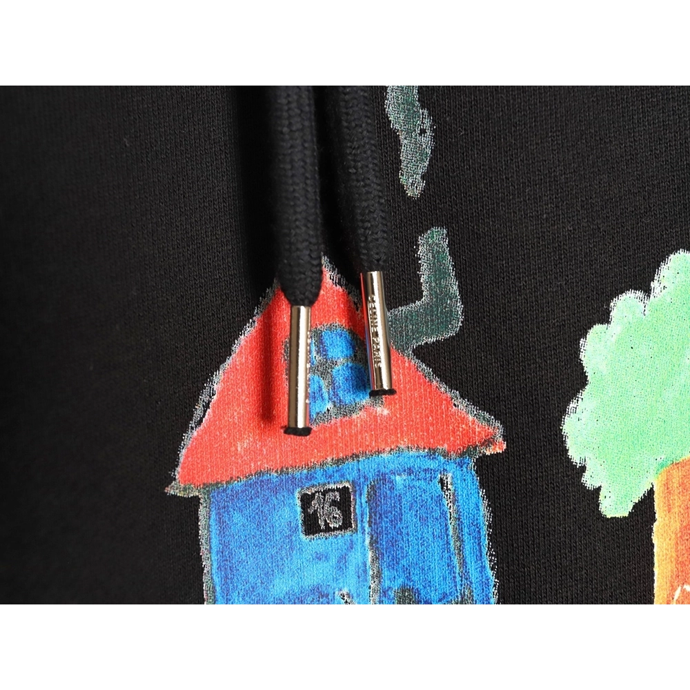 Celine Graffiti Painting New Flower Hoodie,Celine Hoodie,Hoodie,APPAREL