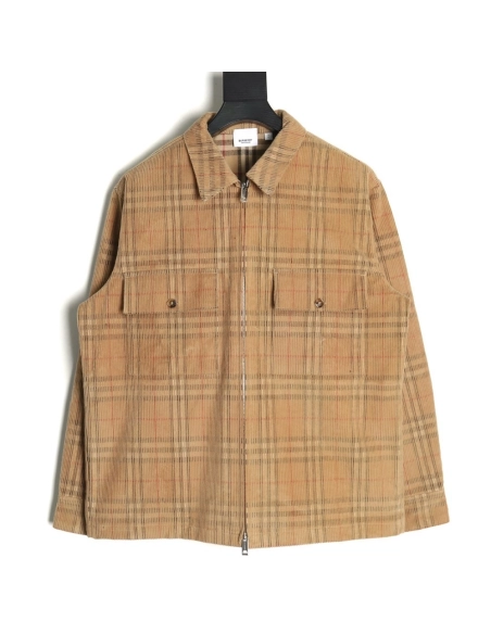 Burberry Corduroy Plaid Jacket,Burberry Jacket,Jacket,APPAREL