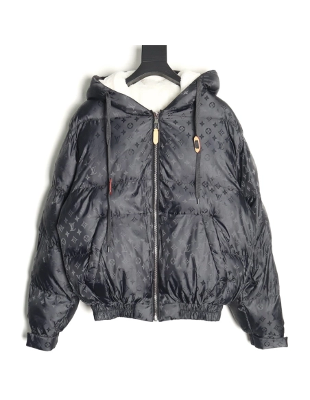 Louis Vuitton obscure armband hooded down jacket,Louis Vuitton Jacket,Jacket,APPAREL