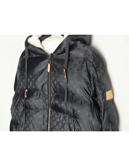 Louis Vuitton obscure armband hooded down jacket,Louis Vuitton Jacket,Jacket,APPAREL