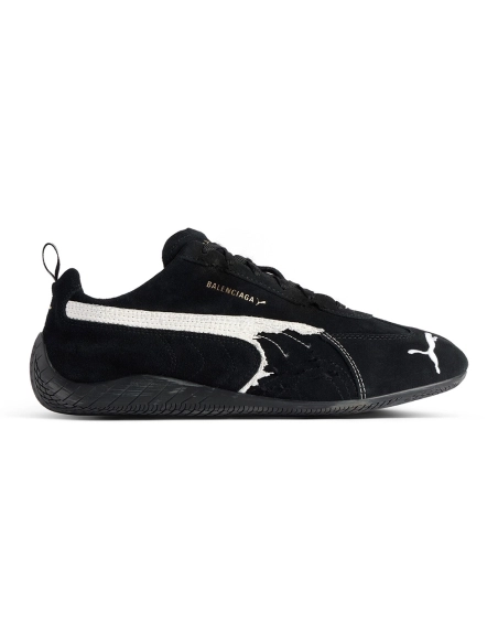 Balenciaga Speedcat Suede Black White,BALENCIAGA SNEAKER,BALENCIAGA