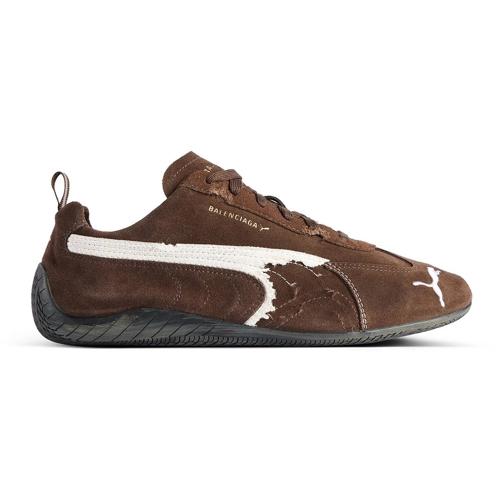 Balenciaga Speedcat Suede Brown White,BALENCIAGA SNEAKER,BALENCIAGA