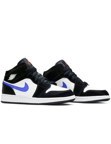 AIR JORDAN 1 MID GS BLACK RACER BLUE 554725 084,AIR JORDAN 1 MID,Air Jordan