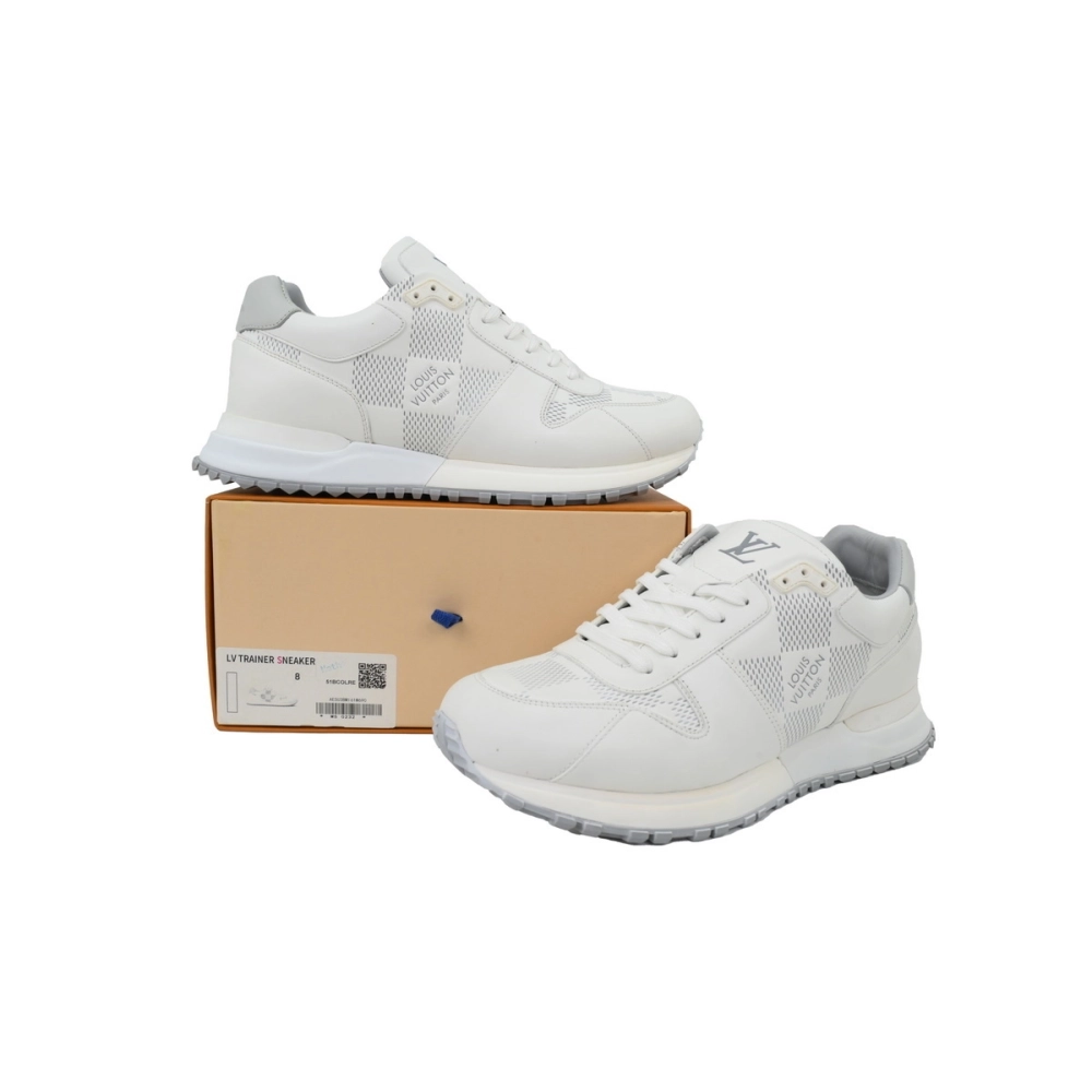 Louis Vuitton Runner Gray White Grid Pattern