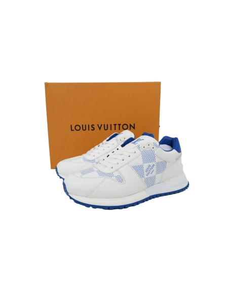 Louis Vuitton Runner White Blue Grid Pattern