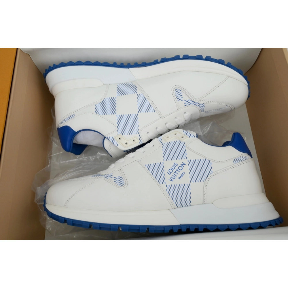 Louis Vuitton Runner White Blue Grid Pattern