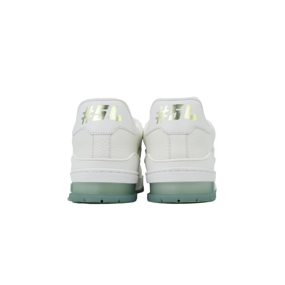 Louis Vuitton Trainer White Green Rivets