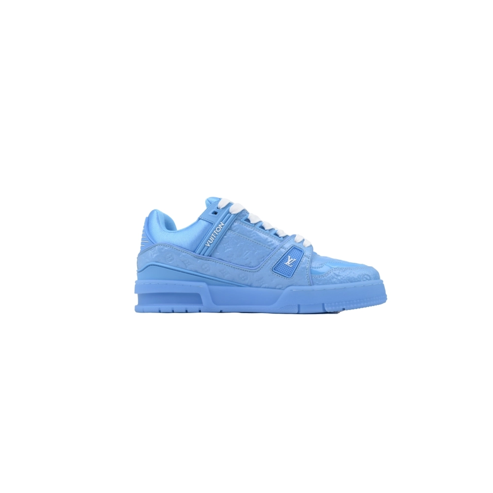 Louis Vuitton Trainer Blue Lychee Patent Leather