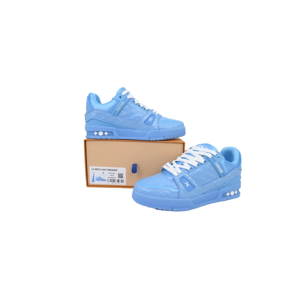 Louis Vuitton Trainer Blue Lychee Patent Leather