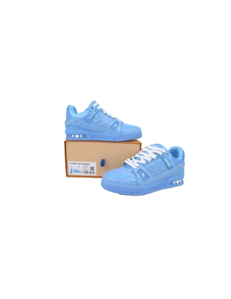Louis Vuitton Trainer Blue Lychee Patent Leather