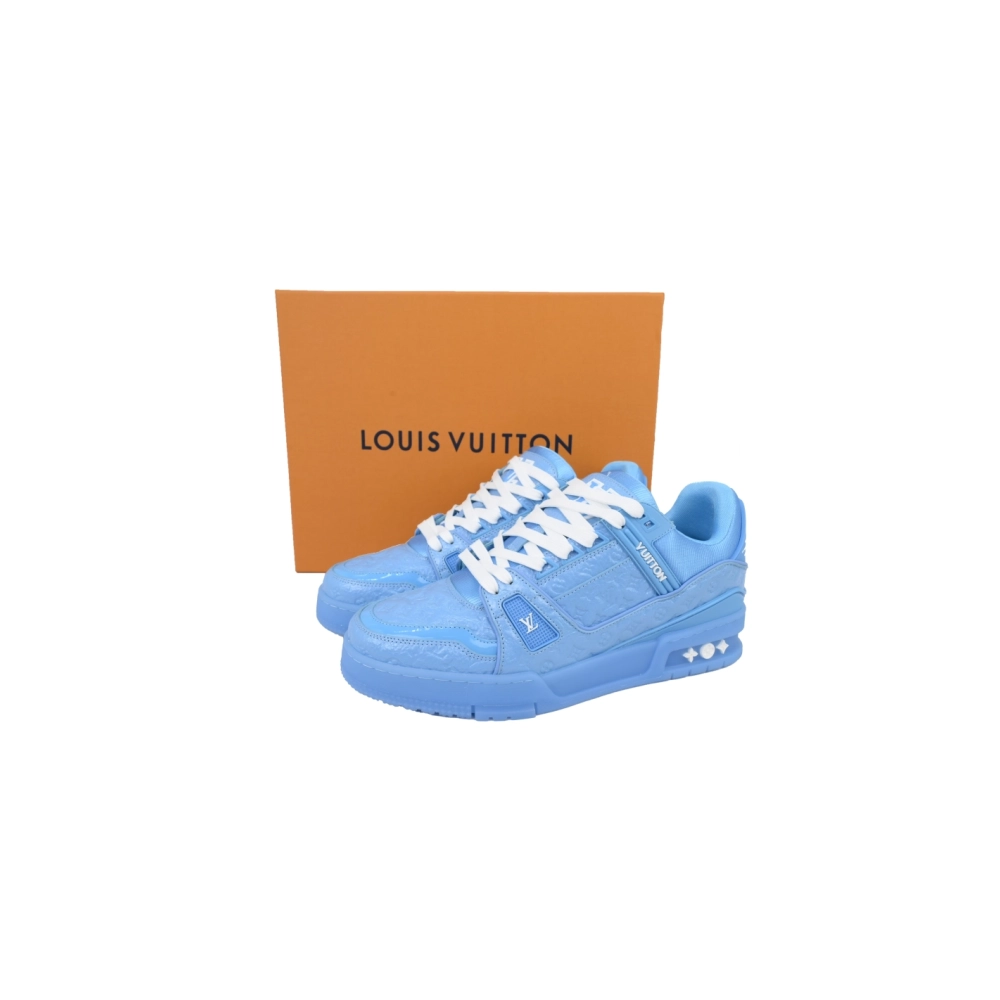 Louis Vuitton Trainer Blue Lychee Patent Leather