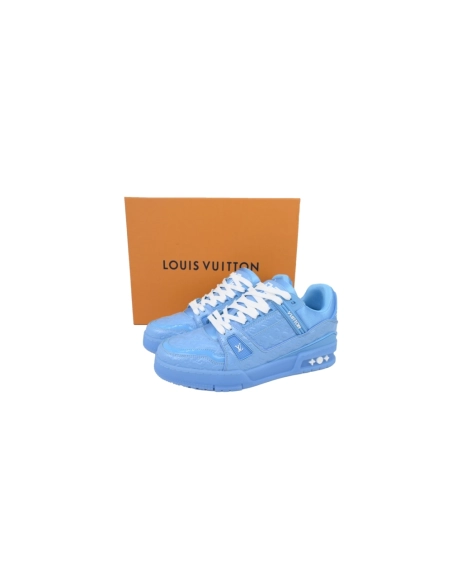 Louis Vuitton Trainer Blue Lychee Patent Leather