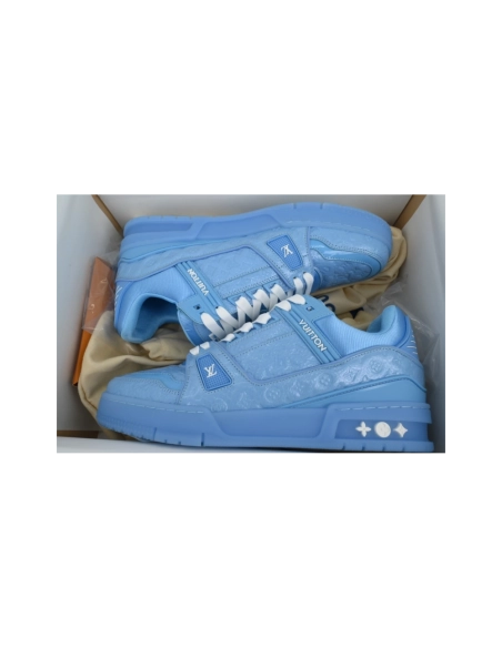 Louis Vuitton Trainer Blue Lychee Patent Leather