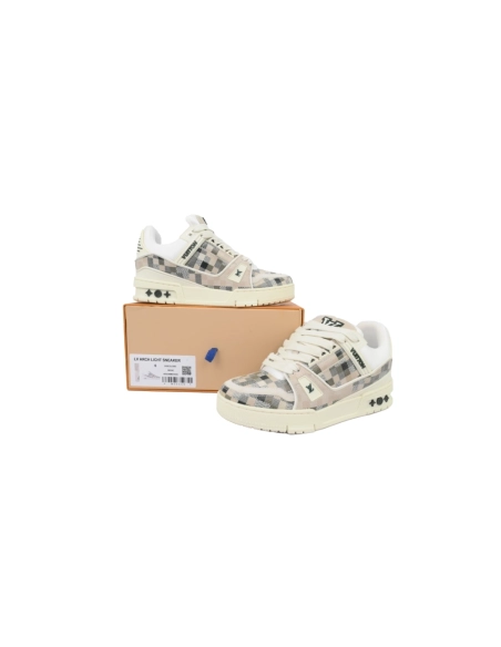 Louis Vuitton Trainer Grey White Grid