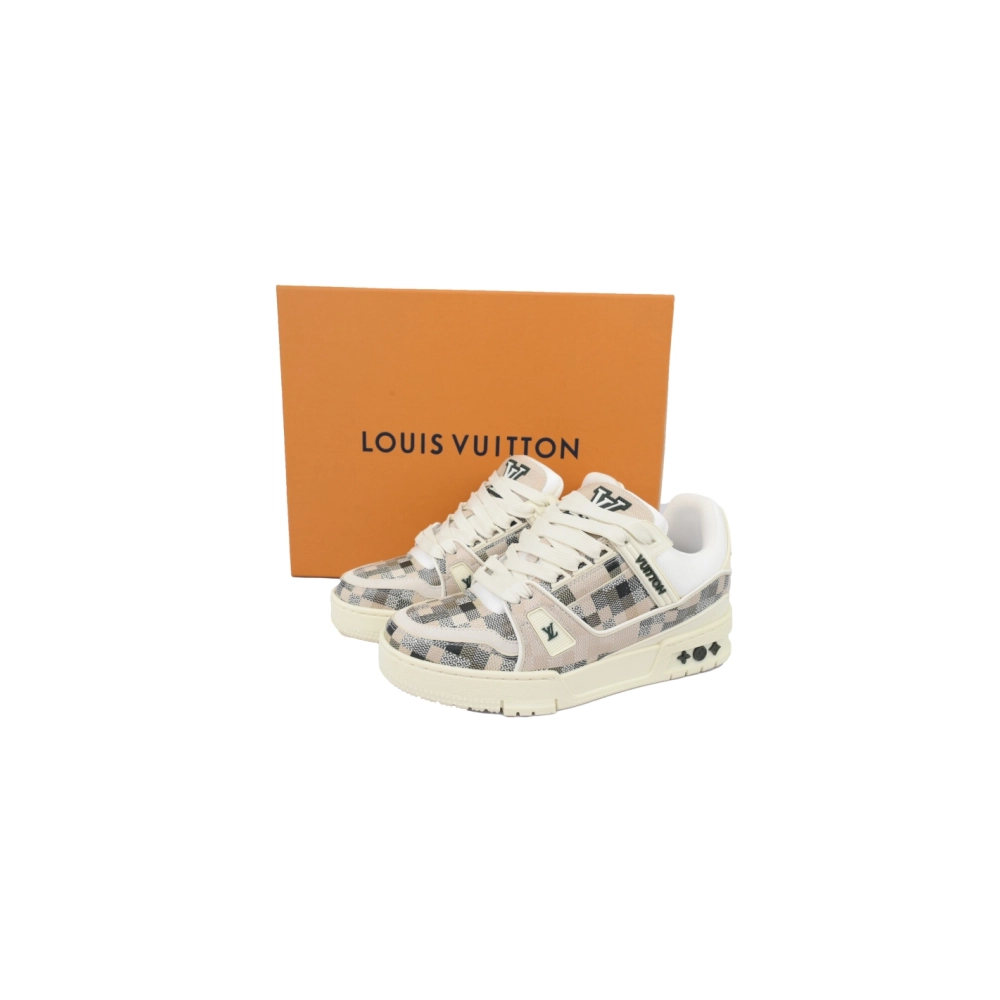 Louis Vuitton Trainer Grey White Grid