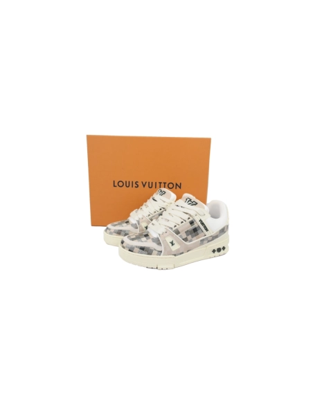 Louis Vuitton Trainer Grey White Grid