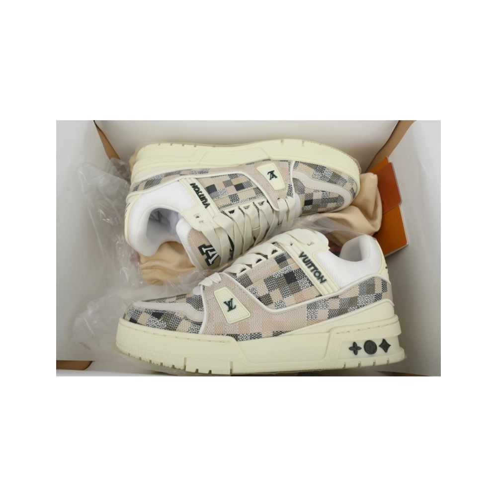 Louis Vuitton Trainer Grey White Grid
