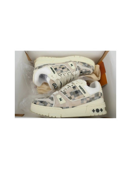 Louis Vuitton Trainer Grey White Grid