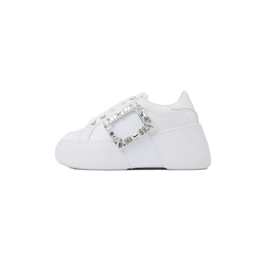 Roger Vivier White Silver Buckle