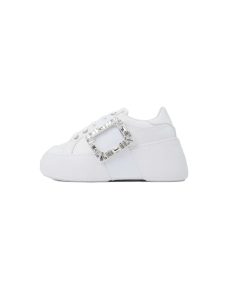 Roger Vivier White Silver Buckle