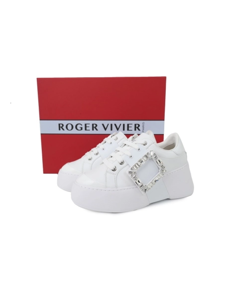 Roger Vivier White Silver Buckle