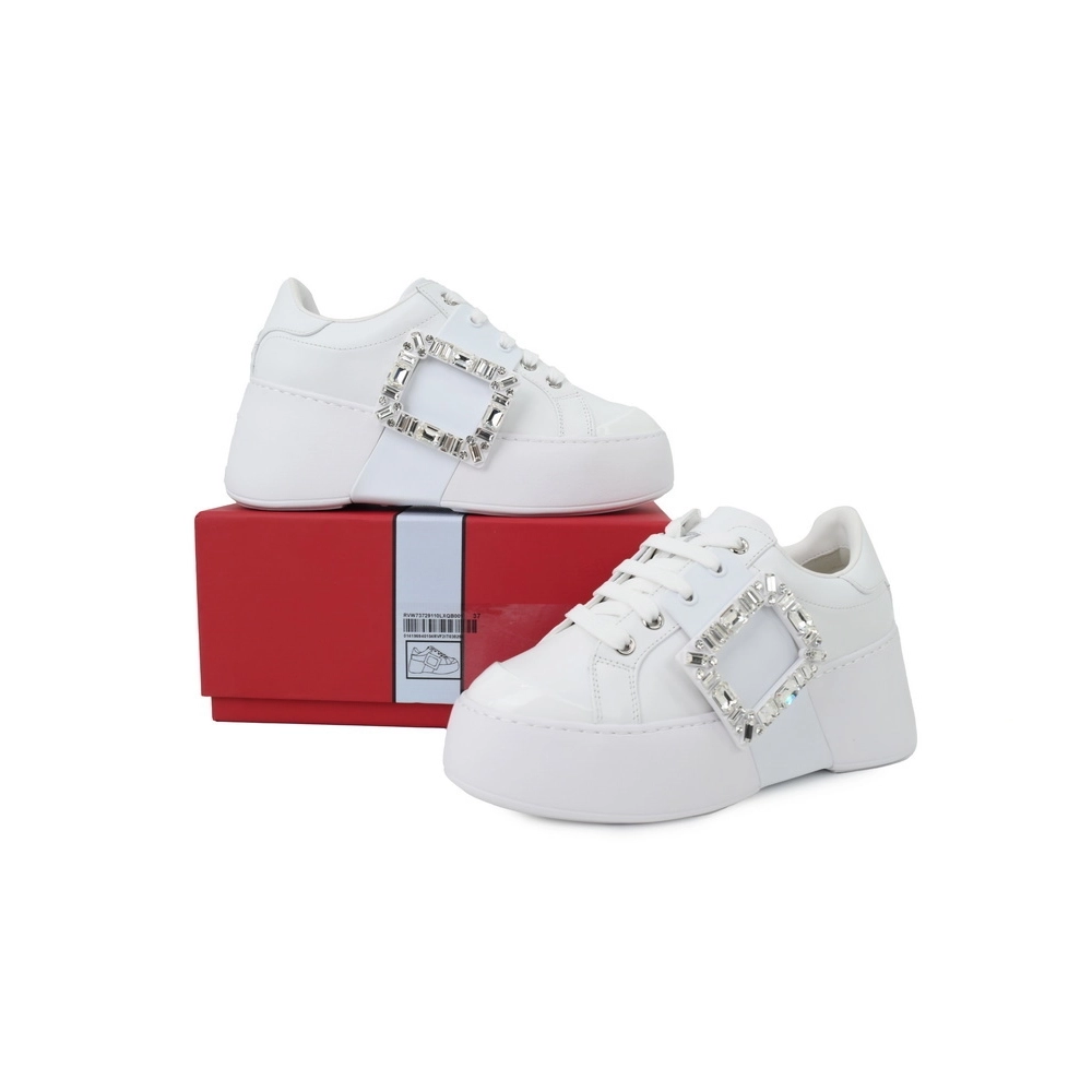 Roger Vivier White Silver Buckle