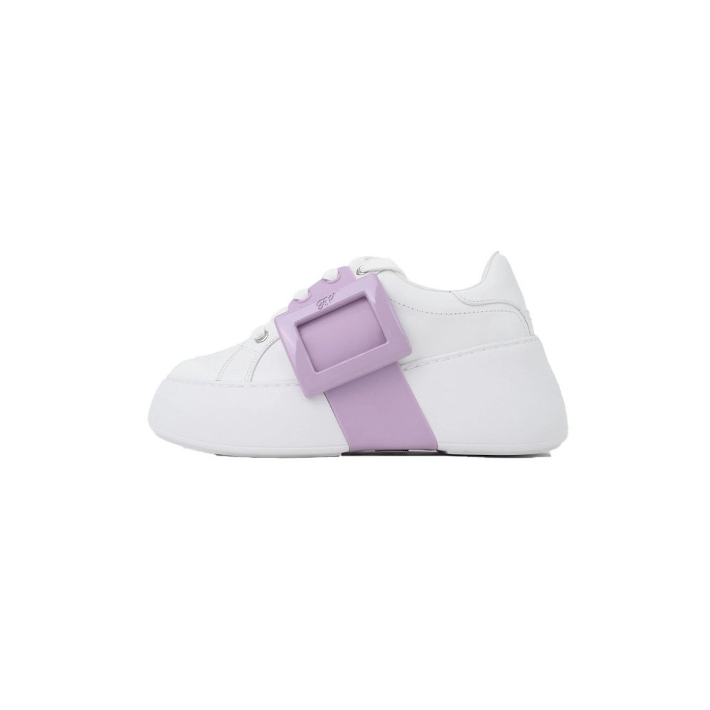Roger Vivier White Purple Buckle