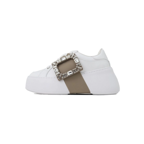 Roger Vivier White Brown Buckle