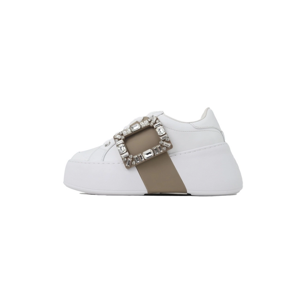 Roger Vivier White Brown Buckle