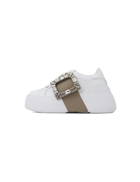 Roger Vivier White Brown Buckle