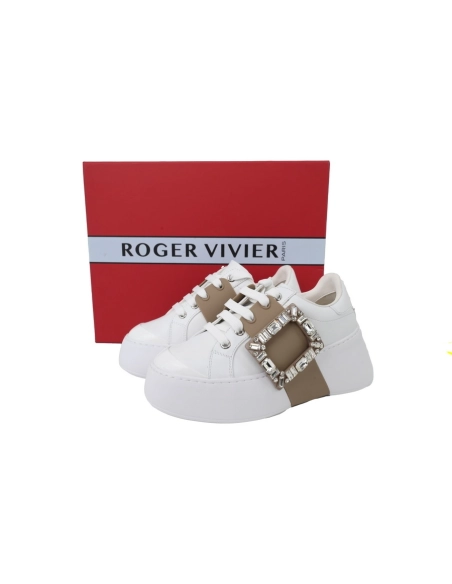Roger Vivier White Brown Buckle