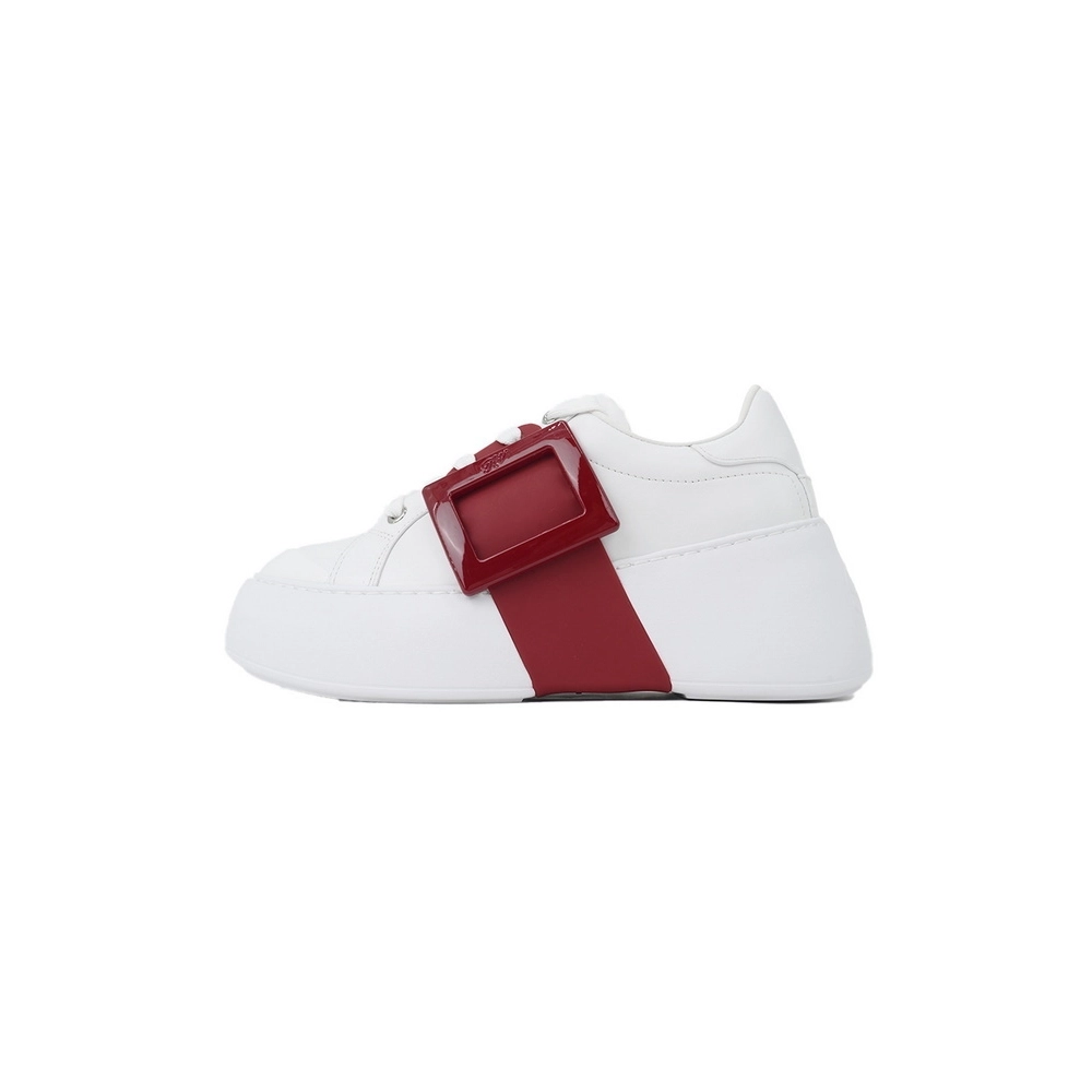 Roger Vivier White And Red Buttons