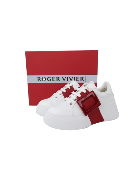 Roger Vivier White And Red Buttons