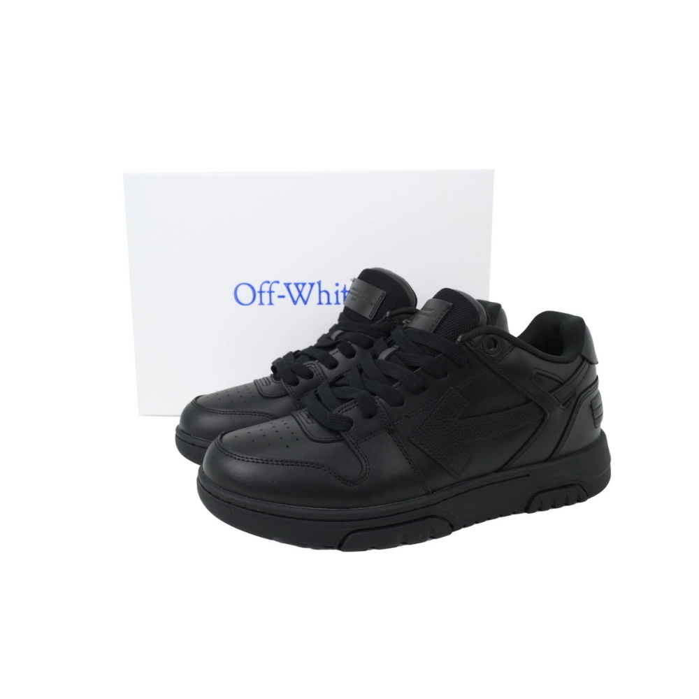 Off-White Out Of Office Leather Sneakers Triple Black OWIA259C9 9LEA012 1010