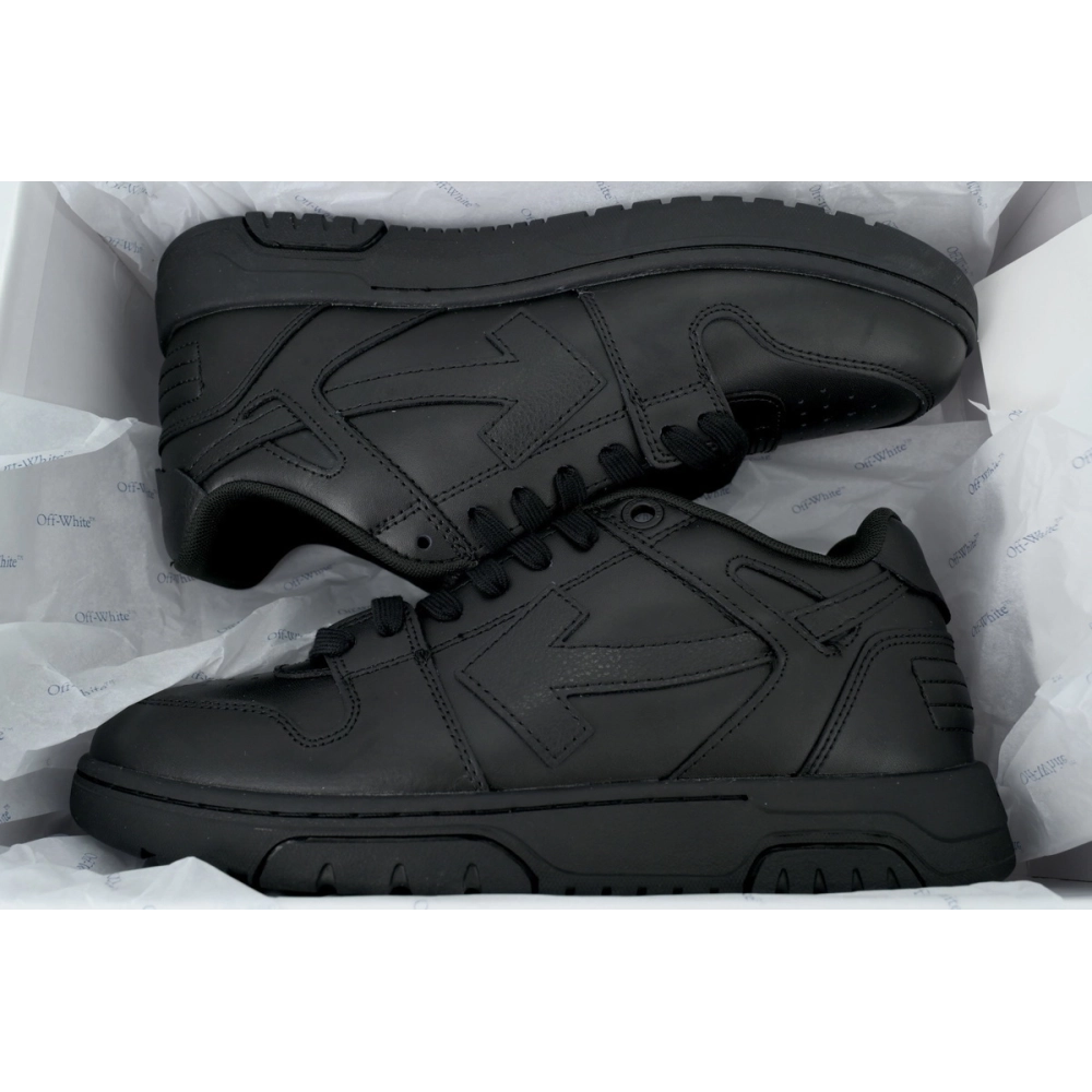 Off-White Out Of Office Leather Sneakers Triple Black OWIA259C9 9LEA012 1010