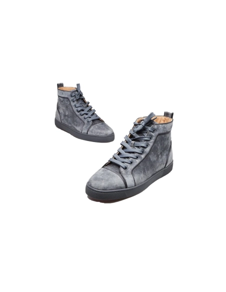 Christian Louboutin Grey Suede Rantus Orlato High-Top Sneakers