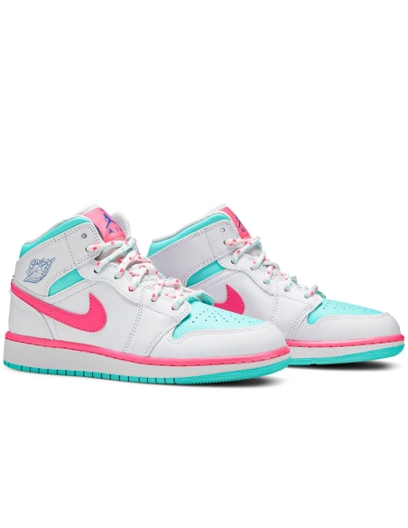 AIR JORDAN 1 MID GS DIGITAL PINK 555112 102,AIR JORDAN 1 MID,Air Jordan
