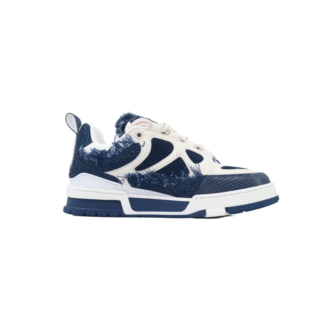 Louis Vuitton LV Skate Sneaker Horsehair Fabric Blue Diamond