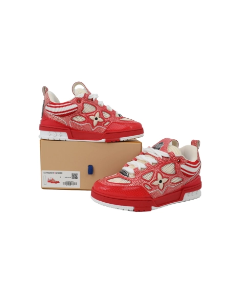 Louis Vuitton LV Skate Sneaker Knitted Collar Red 1AHSVL
