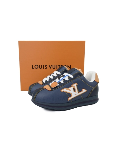 LV BUTTERSOFT Sneaker Lambskin/Plain Calf x Nigo Navy Blue