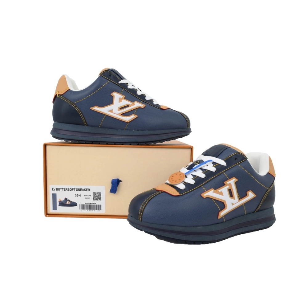 LV BUTTERSOFT Sneaker Lambskin/Plain Calf x Nigo Navy Blue